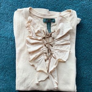 Ralph Lauren knit top with ruffle detail
